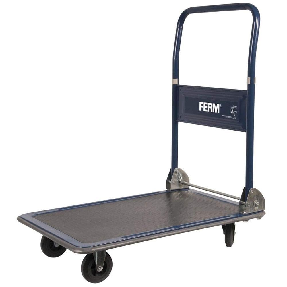 Ferm Carretilla - Máx. 150Kg - Plegable - Superficie de Goma - Bordes de Goma
