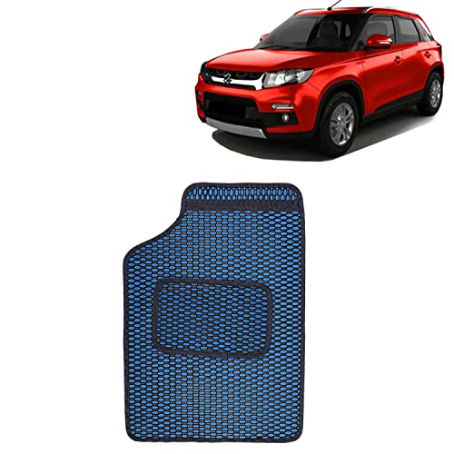 Image of Kingsway Dotted Design Car Floor Foot Mats Universal Fit for Maruti Suzuki Vitara Brezza, Model Year : 2016-2019, Water and Dustproof, Color Blue, Set of 5 Pieces