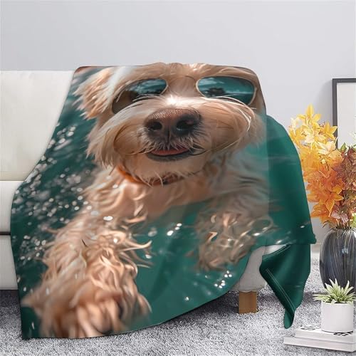 Plaid de plage aventurier motif chien jeté de canapé pour camping et voyage - 5