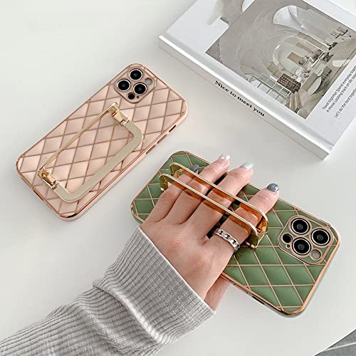 Coque iPhone 13 Pro vert clair idéale pour selfies avec sangle poignet chic - 4
