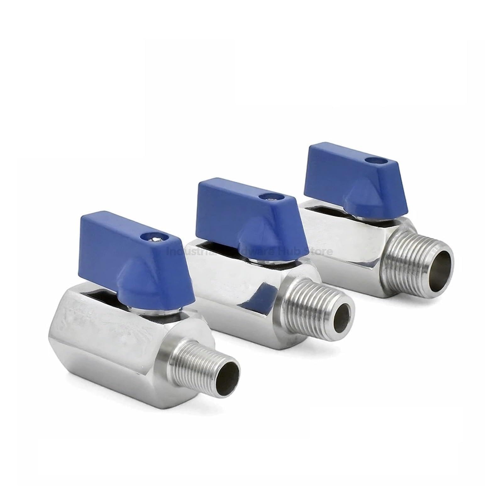 Mini zawór kulowy ze stali nierdzewnej 304/316L, 1/8"1/4"3/8"1/2"3/4" BSPT NPT gwint żeński, niebieski uchwyt zaworu do wody/oleju/kwasu Płyn przemysłowy(C,NPT_SS304)