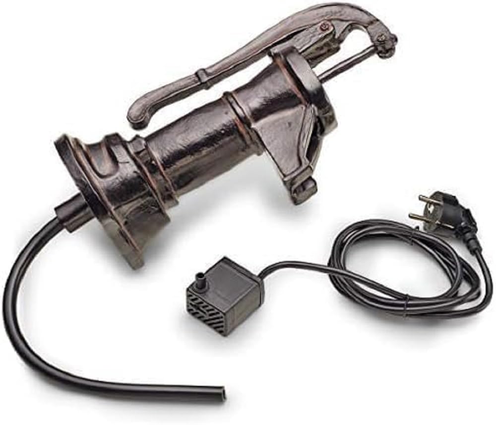 Jeu de gargouilles Pompe à balancier SSF 200i (200 l/h) - Gargouille en polyrésine avec pompe et 1,5m de câble/Jeu d'eau pour fontaines décoratives, fontaines d'eau, bassins d'eau