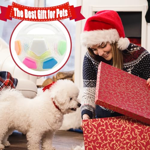 XUDUOO The Mellow Dog Calming Ball, Hundespielzeug Unzerstörbar, Antistressball Hund, Hundeball mit Quietscher, Lustige Erziehungshilfen für Hunde, Interaktiver Bissfest -Training, Indoor & Outdoor