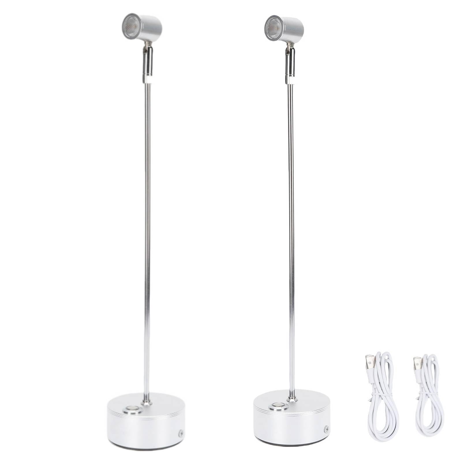 Wiederaufladbarer kabelloser Strahler, Tischstrahler, 3 W, Touch-dimmbar, 3-Farben-LED-Spotlicht, Schmuck-Display, Tischlampe für Bars, Restaurants, Wohnzimmer (2 Stück)