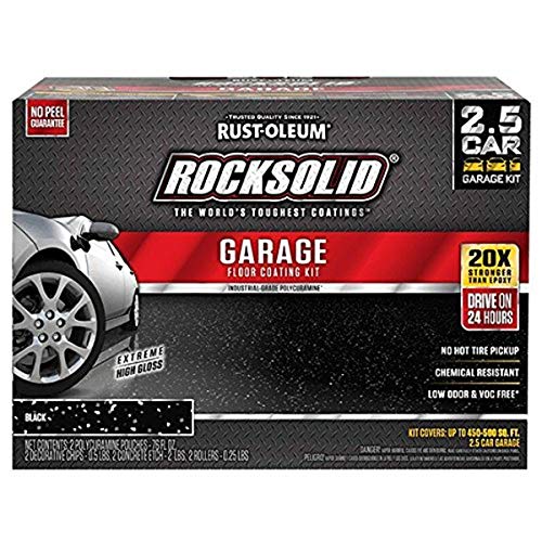 Rust-Oleum 318697 RockSolid Garage Floor Coating Kit, Black