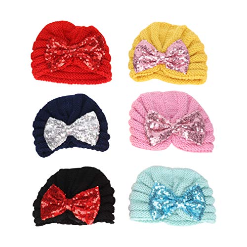 6 Unidades Baotou Gorros De Malha Gorros Desleixados Gorro Infantil Forrado De Lã Forrado De Algodão Forro De Lã Gorro De Berçário Chapéu Recém-nascido Fio Resina