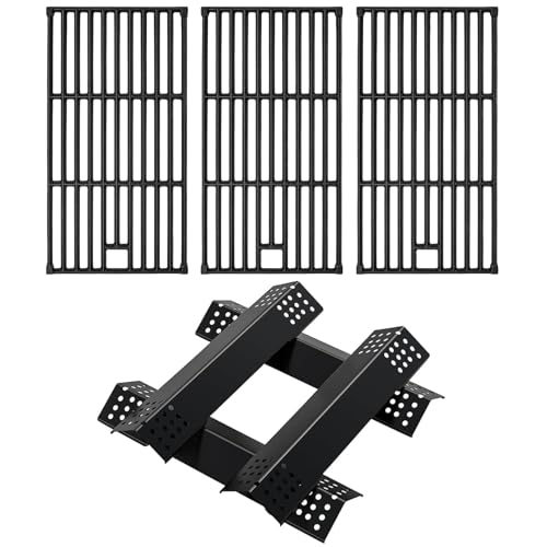 Image of Grill Replacement Parts for Monument 4-Burner 24367 35633 17842 24633 41847NG Gas Grill, Burner Tube Heat Plate, and Igniter Monument Grill Replacement Parts, Stainless Steel Grill Accessories, 4 Pack