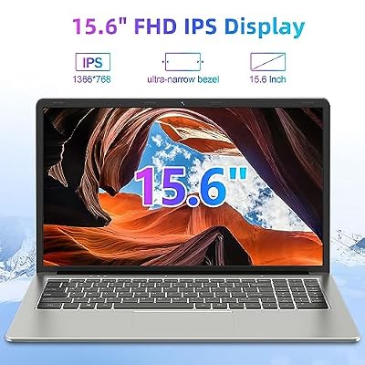 SGIN Laptop 15.6 Inch, 4GB DDR4 128GB SSD Laptops Computer with Intel Celeron Quad Core Processor, Intel UHD Graphics 600, Mini HDMI, Webcam, 2.4G/5GHz WiFi, 2*USB3.2, Bluetooth4.2