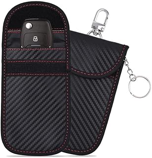 Faraday - Paquete de 2 bolsas para llaves de automóvil, soporte de bloqueo de señal RFID para automóvil, protector de llavero, bloqueador de señal, funda antirrobo Faraday para llaves de automóvil