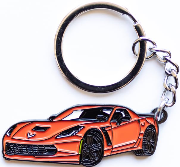 Image of C7 Corvette, Sweet Corvette key chain, C7 Vette accessories, Vette keychain, Metal Material, Corvette gifts