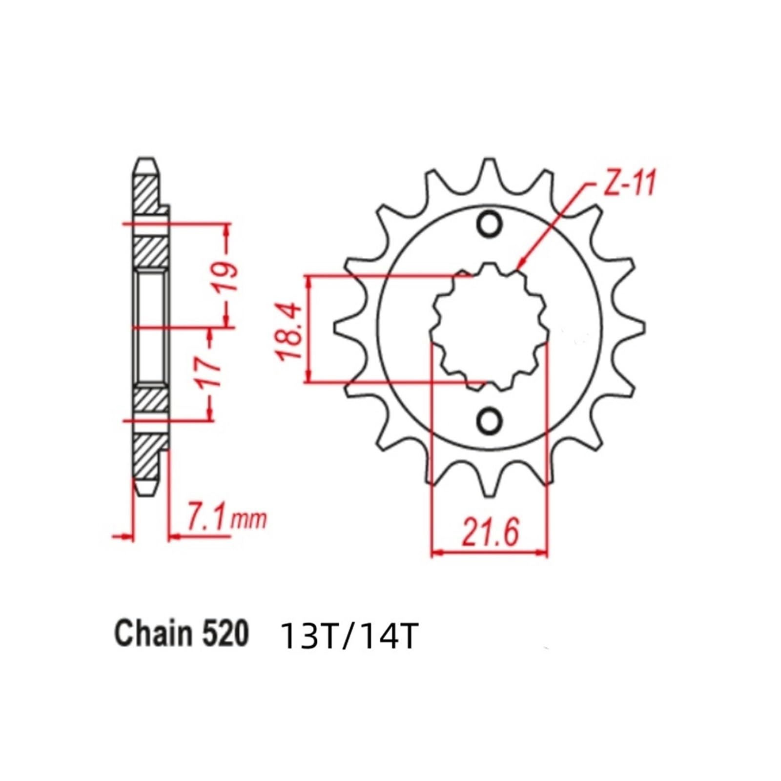 Compatible Con Honda XR250 IS Baja 1996 XR 250 1997-2007 520 13T 14T 43T Piñón Trasero Delantero motor motocicleta piñón Kit de Cadena(14T 43T)