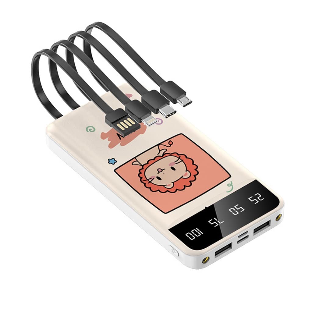 Banco de energía 10000 mAh XCC ideal para viajes con cuatro cables integrados