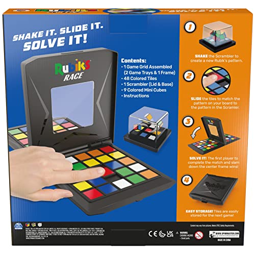 Rubik’s Race, Classic Fast-Paced Strategy Sequence Brain Teaser Travel Board Game Two-Player Speed Solving Face-Off, For Adults & Kids Ages 7 And Up #TOP5