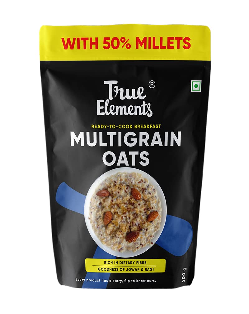 True Elements Multigrain Oats 500g Jowar and Ragi Oatmeal Oats