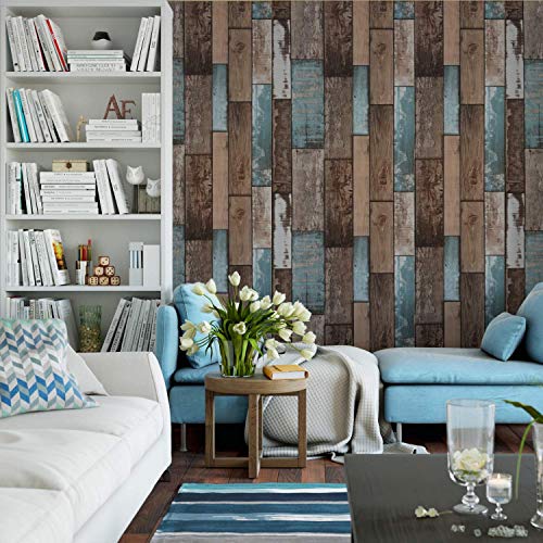 Image of FOKRIM Wooden Wallpaper for Walls (45x500cm)(Length 5-Meter) Sticker Wallpaper Peel and Stick Removable Self Adhesive Waterproof Wallpaper
