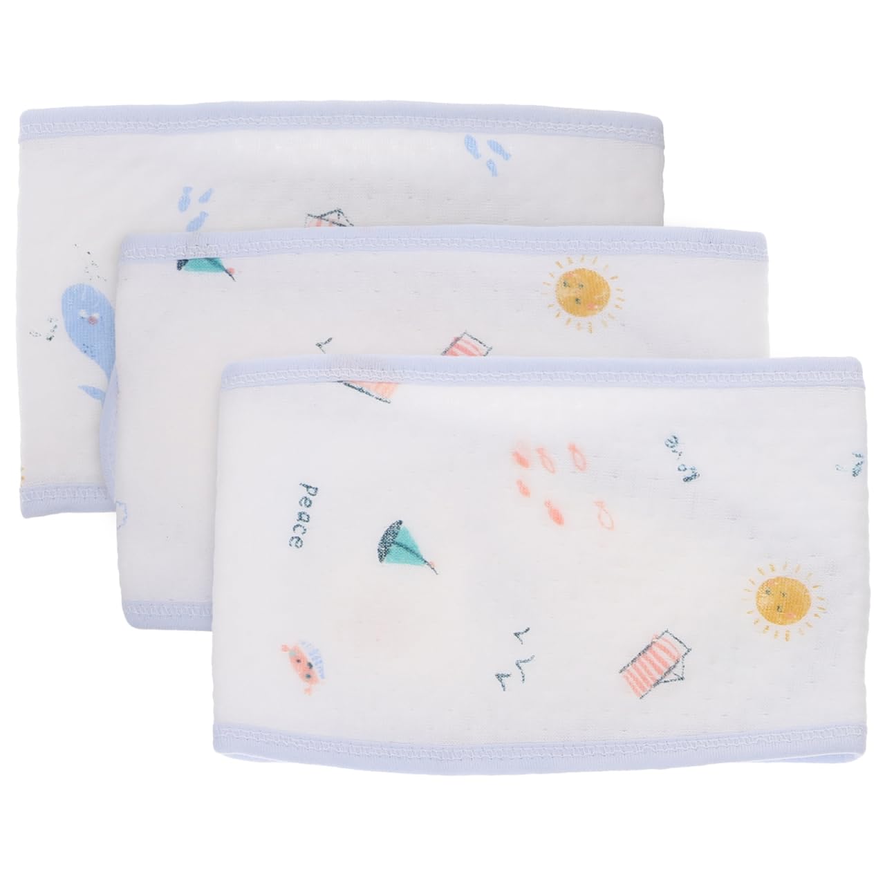 ULTNICE Baby Belly Button Bands – 10-Pack Newborn Umbilical Cord Protection Wrap, Adjustable Cotton Navel Belt (White, 44x9cm)