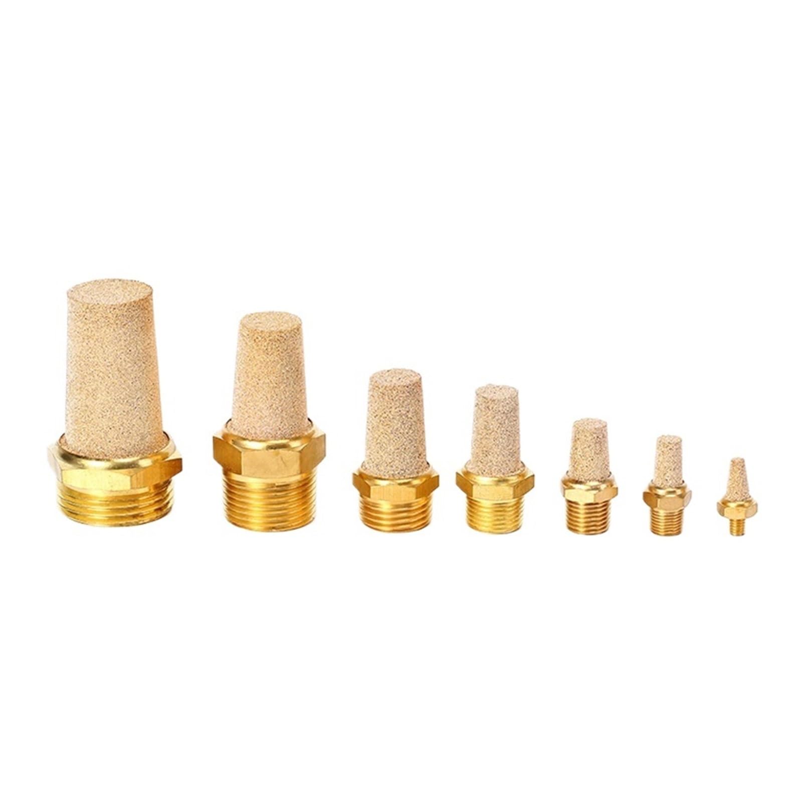 Silencieux d'échappement pneumatique Filtre de silencieux pneumatique en laiton fritté, connecteur d'échappement à absorption de bruit PT 1/8 1/4 3/8 1/2 ", 10 pièces(3/8")
