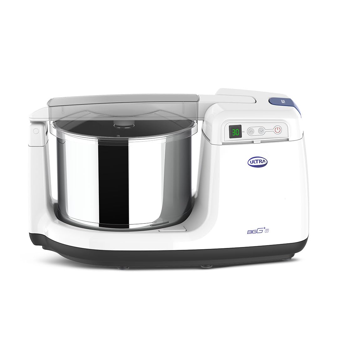 Ultra BIGG + Twetgrinder 2.5L,Patented Conical stones,Digital timer, ABS body,Multiutility drum,CE certifed Inhousemotor with 5years warranty, AISI 304Food grade StainlessSteel,150WPower,230V (white).
