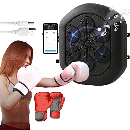 DFANCE MáQuina De Boxeo Inteligente,Bluetooth MáQuina De Boxeo MáQuina De Boxeo De MúSica Montada En La Pared Interior Equipo De Boxeo Iluminado Recargable para NiñOs Y Adultos Cover