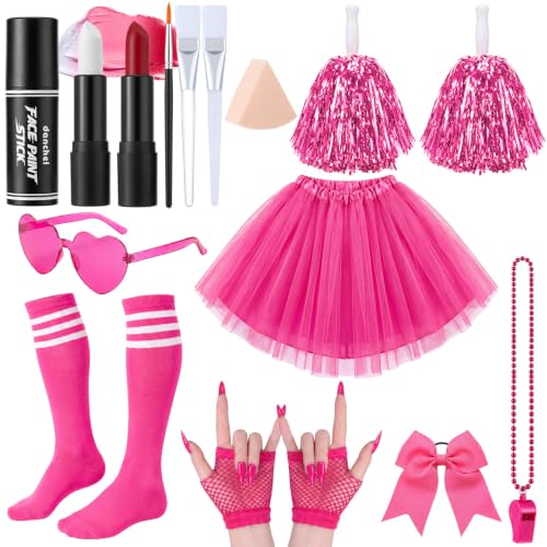 Jiuguva 15 Pcs Pink Team Spirit Accessories Girls Field Day Accessories
