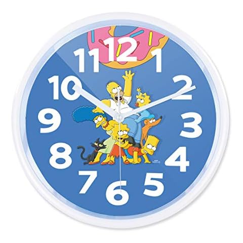 Metronic 477421 Family Deco Clock with Silent Movement and Simpson Wall Hook Cover