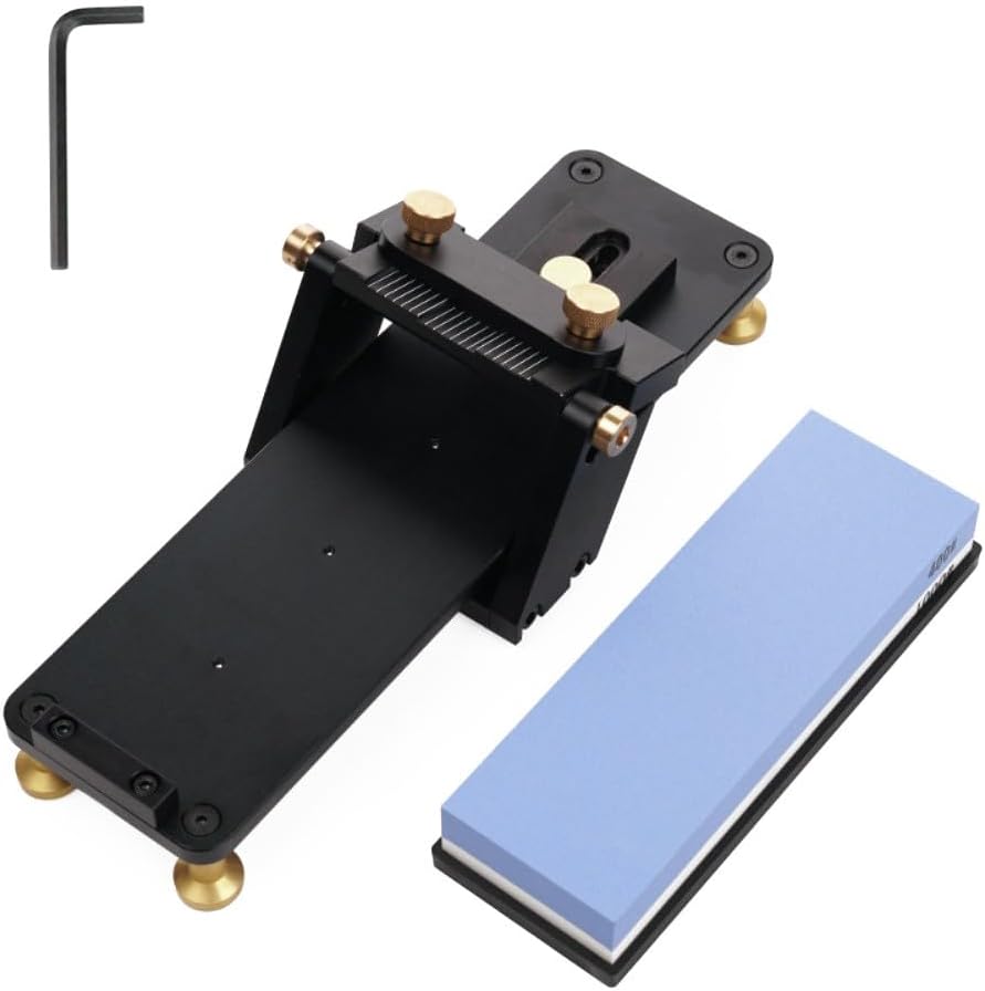 1000/6000 Grit Aluminum Alloy Sharpening Stone Set with Fixed Angle Bracket for Kitchen Knives and Tools
