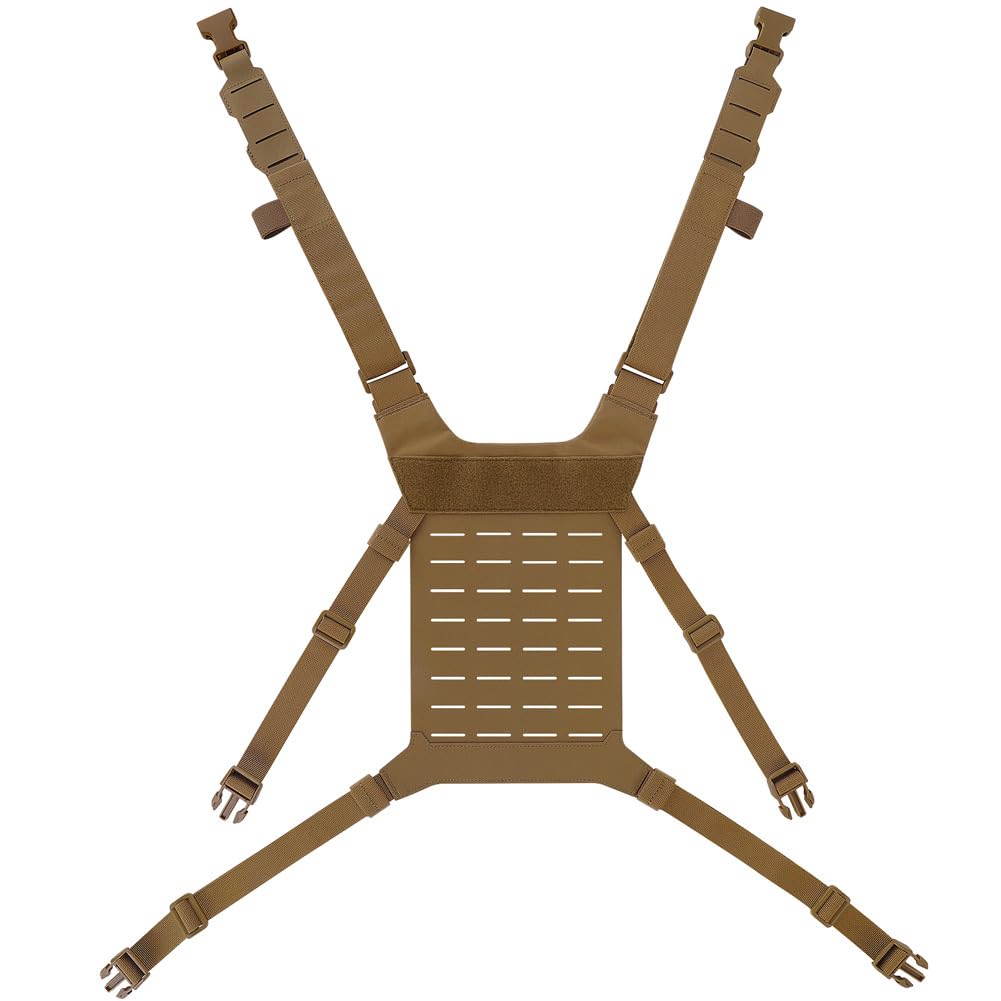 KRYDEX GEAR Tracolla ibrida con pannello MOLLE posteriore per Airsoft Chest Rig