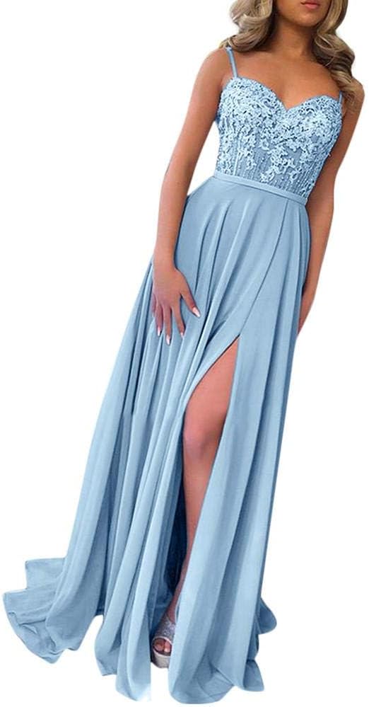 Womens Dresses 2020 DEELIN Evening Party Prom Formal Dress Sequins Camisole Sleeveless Long Dresses Split Sexy Bridesmaid Dresses for Women Wedding