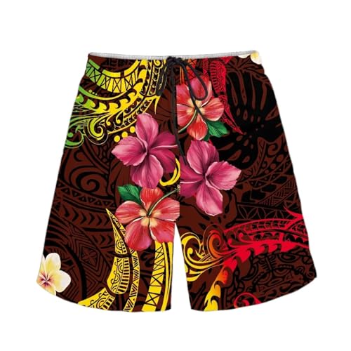 Polynesian Style Prints Mens Gym Shorts Athletic Shorts for Men Hawaiian Beachwear Polynesian Tribal Patterns Shorts3