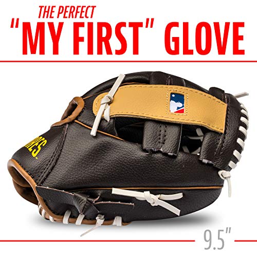 Franklin Sports MLB Youth Teeball Glove and Ball Set - Kids San Diego Padres Baseball and Teeball Glove and Ball - Perfect First Kids Glove - 9.5" - image 3