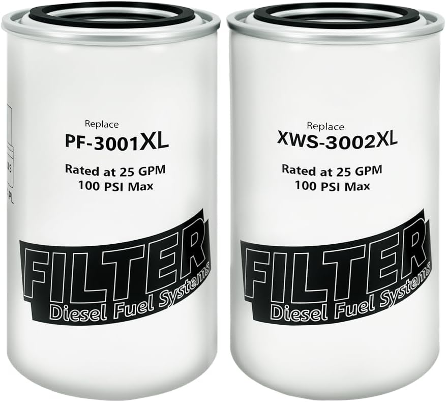 XWS-3002XL Extreme Water Separator PF-3001XL Fuel Particulate Filter combo Fit for FASS Titanium or Titanium Signature Series