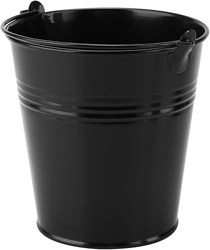 Miniatura 4 de TAICHEUT Paquete de 15 cubos negros pequeños galvanizados, cubos de metal con asa, cubo pequeño para fiesta, para flores, dulces, aperitivos y