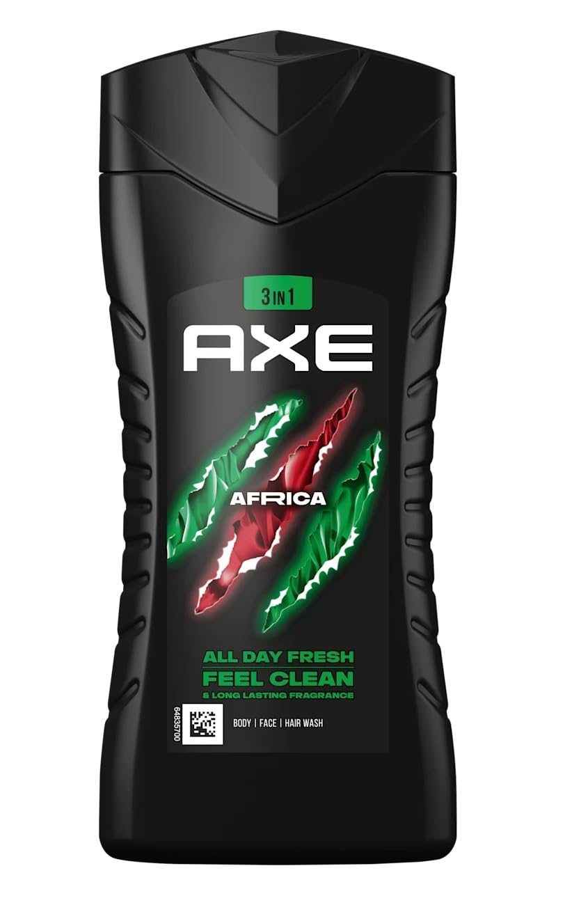 Axe Africa - Gel de ducha (12 unidades, 3 en 1-12 h, 250 ml)