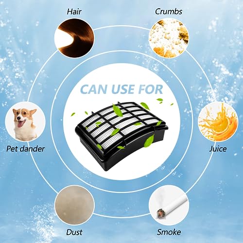 Filters Replacement For Shar-K Navigator Lift-Away Nv350, Nv351, Nv352, Nv355, Nv356E, Nv357, Nv360, Nv370, Nv391, Uv440, Uv490, Uv540, Directly Replaces Xff350 Xhf350, 2 Hepa + 4 Foam Filter #TOP4