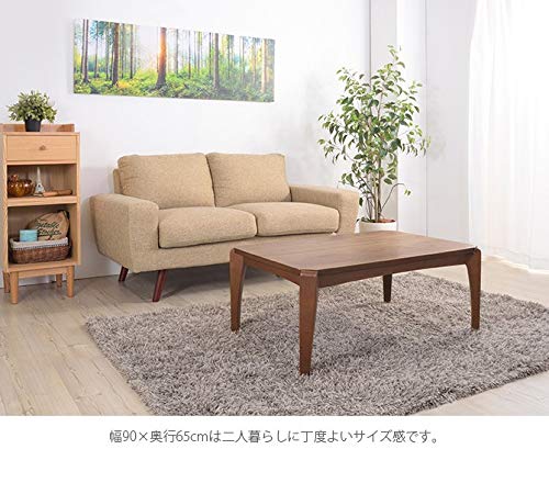 AZUMAYA KT-109 Kotatsu Heater Table, W35.5 x D23.7 x H15.0 Inches, Natural Walnut and Rubber Wood Table Material, Home and Living, Rectangle Shape with Walnut Brown Color - Image 5