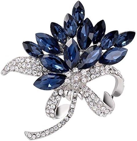 Comelyjewel Women's Flower Brooch Pin Crystal Rhinestones Breastpin for Wedding/Banquet/Bouquet