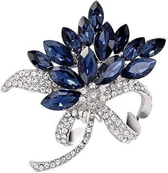 Comelyjewel Womens Flower Brooch Pin Crystal Rhinestones Breastpin for Wedding/Banquet/Bouquet