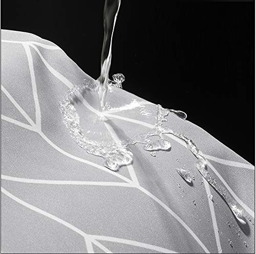 Aisaving Shower Curtain Polyester Fabric Bathroom Curtains Mould proof Water Resistant Shower Curtains with Plastic Curtain Rings and Heavy Weighted Hem, 180x180cm(Grey Stripe) - Image 2