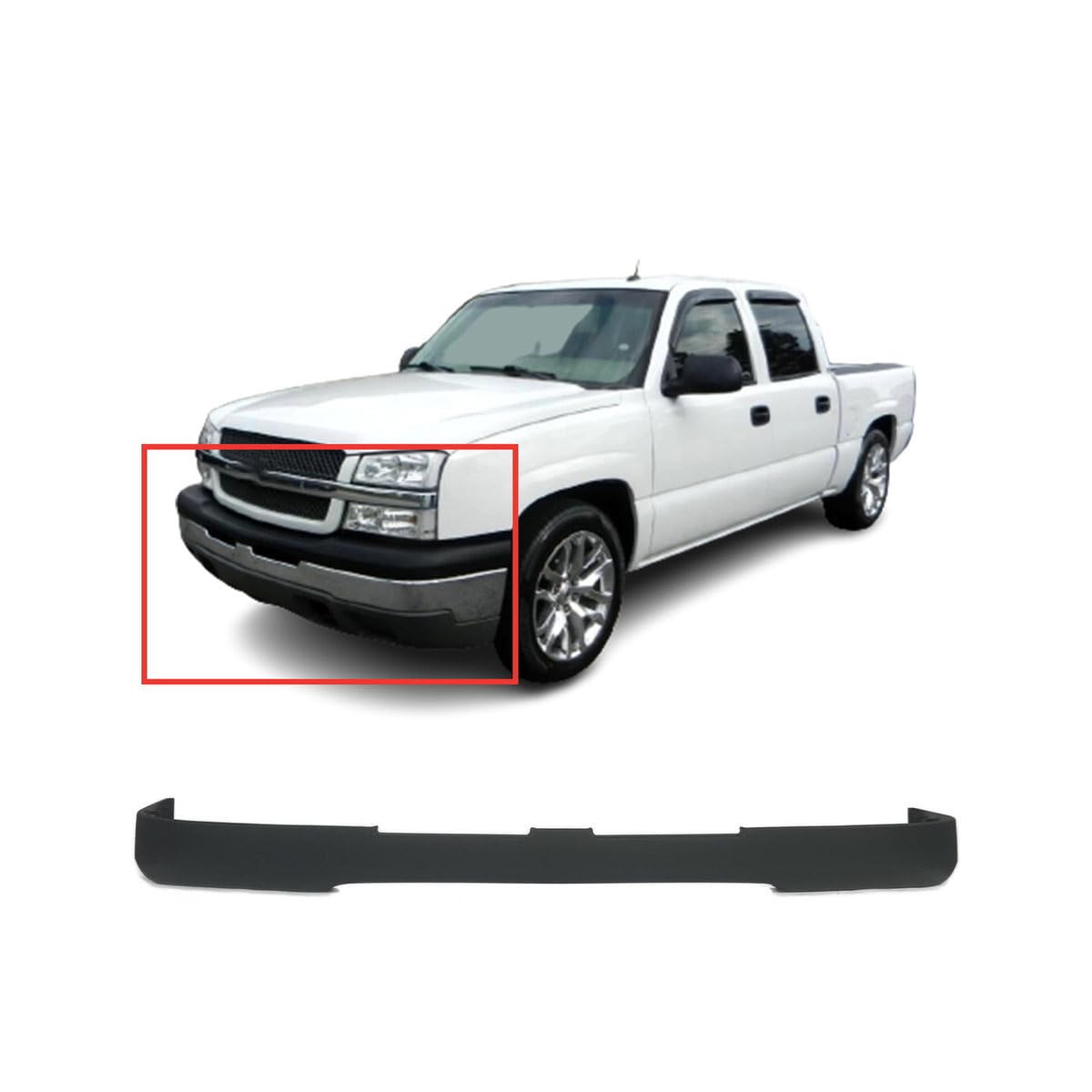 FitParts Compatible With Front Upper Bumper Cover 2003 2004 2005 2006 Chevy Chevrolet Silverado 2500 HD LS LT 03 04 05 06. New, Textured. 15139804