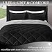 downluxe Queen Comforter Set - Black and Grey Comforter Set Queen, Soft Bedding Sets for All Seasons -3 Pieces - 1 Comforter (88