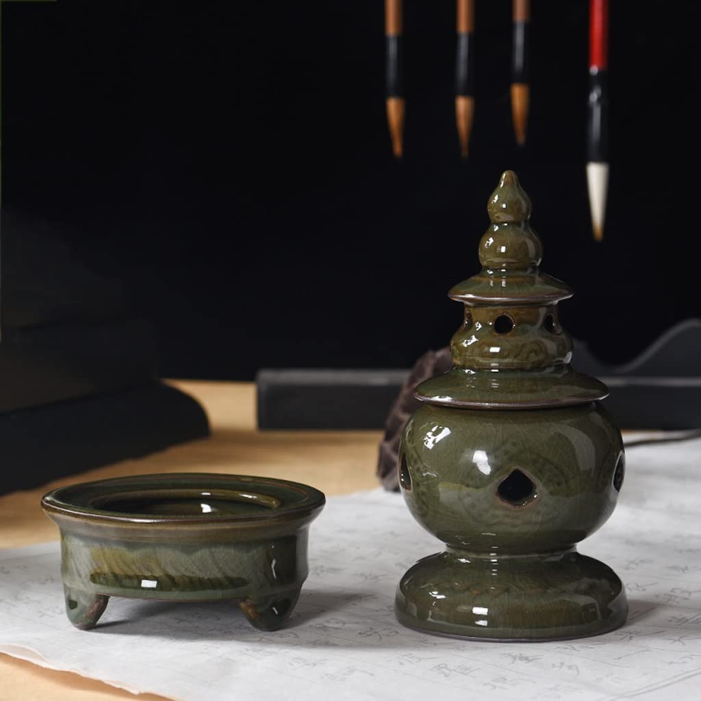 Wierookbrander Wierook Houder Wierook Kegels Keramische Wierookbranders Draagbare Porselein Wierookvat Boeddhisme Wierook Houder Thuis Thee Huis Yoga Studio Wierookvat (Color : A