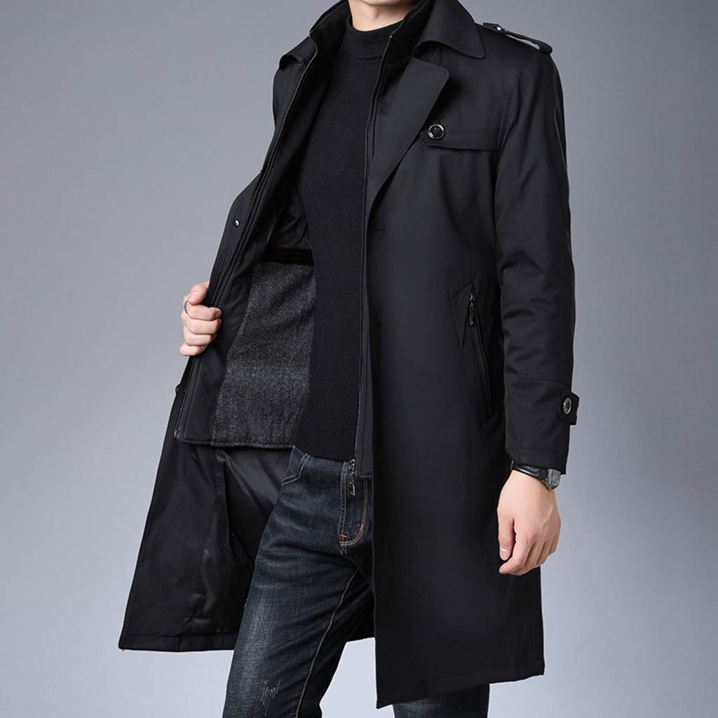 Amazon.com: ZYCSKTL Jacket Mens Trench Coat,Men's Long Trench Coat