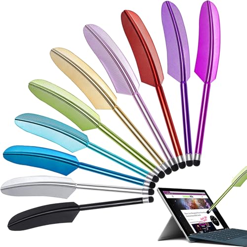 Penne Stilo per Touchscreen,0x Stilo Capacitivo con Puntina a Piuma per Tutti i Tablet (iPad/Kindle) e Smartphone | Alta Sensibilità