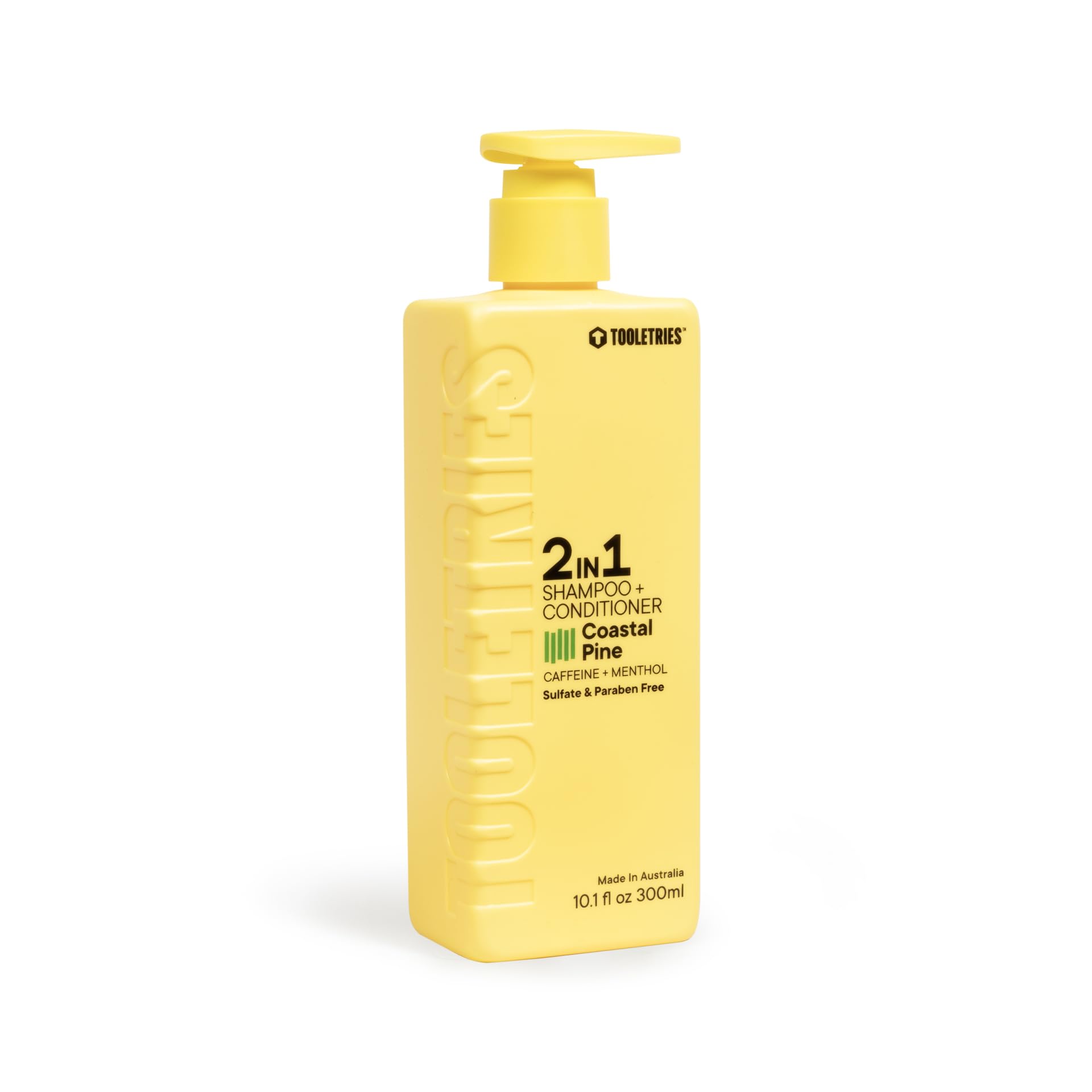 TOOLETRIES 2-in-1 Coastal Pine Men's Shampoo and Conditioner - Pine Scented Hair Wash with Menthol and Caffeine to Promote Hair Growth, Sulfate and