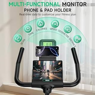 DMASUN Exercise Bike for Home Gym Use with LCD Display & Tablet Holder, Silent 0-100% Level Resistance Indoor Cycling Bike, Professional Stationary Bike with Comfortable Seat, 350/360LBs Capacity