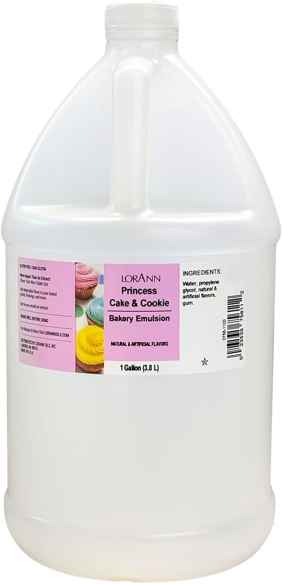 Princess Cake and Cookie Bakery Emulsion: Regal Flavor Blend, Perfect for Enhancing Sweet, Cake-like Undertones in Baked Goods, Gluten-Free, Keto-Friendly, Unique Flavor Blend Essential