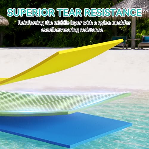 Colchoneta Flotante de Agua XL Rectangular Azul y Amarillo miniatura 2