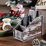 MyGift Torched Wood Remote Control Holder, 4-Compartment Tabletop Caddy - Image 2