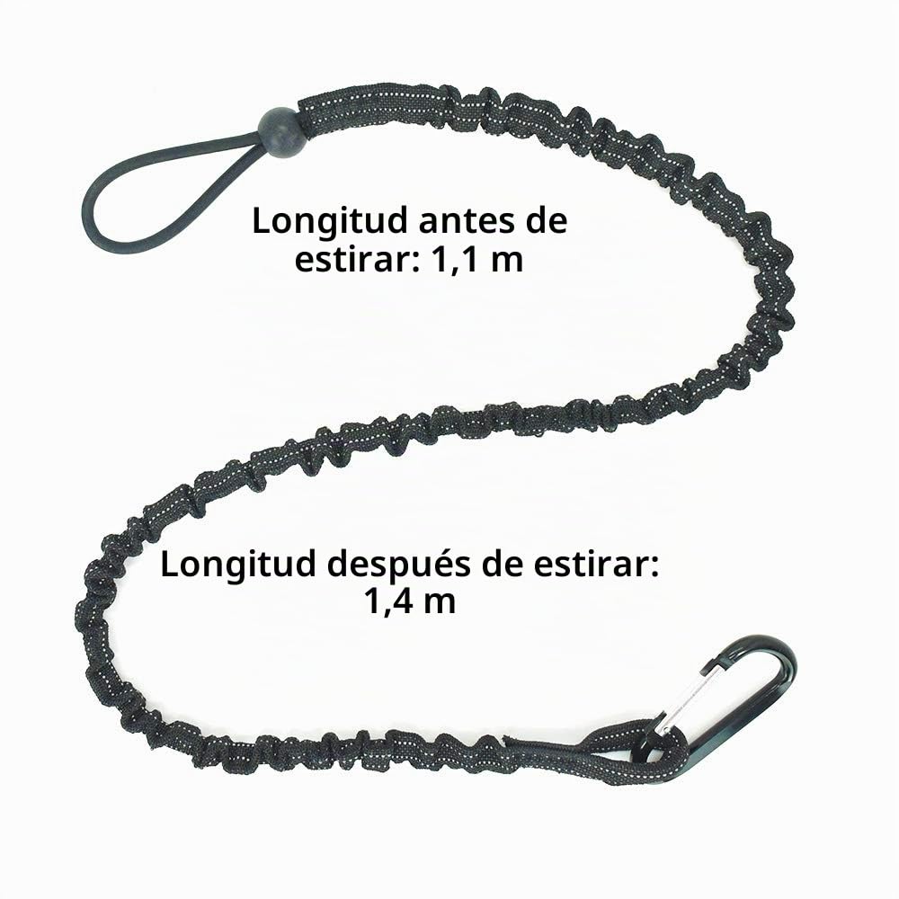 Correa para herramientas con mosquetón y extremo de bucle ajustable y retráctil, herramienta anticaídas, 2 unidades