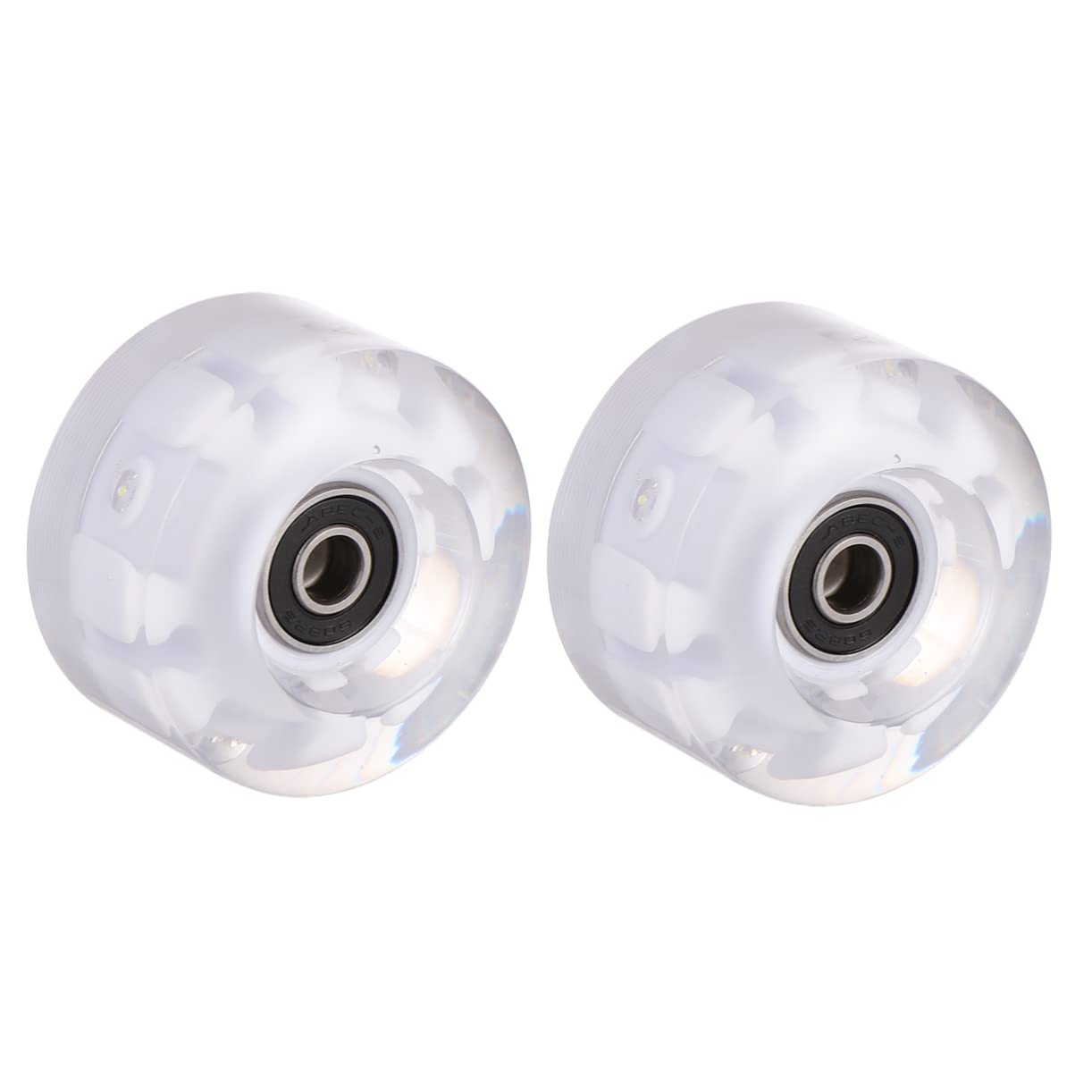 ibasenice 2pcs Glowing Ice Skates Wheels Replacement with Bearings Durable Material for Smooth Rolling Rough Surfaces for Roller Skating Skateboards and Scooters